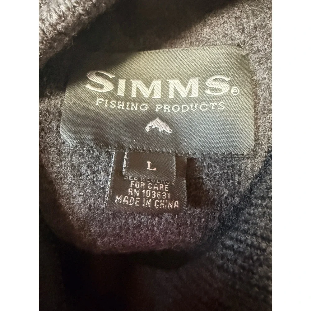 SIMMS FISHING - Men's Wool Pullover Sweater - Gray Half Zip - Large